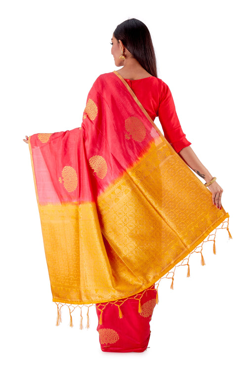 Red-and-Golden-Resham-suti-silk-saree-SNCS1106-4