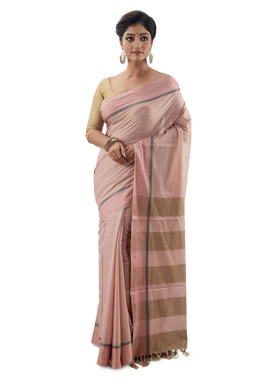 Peach Coloured Begumpuri Handloom Designer Saree - Saree