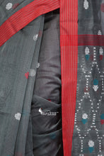 Grey Red Designer Handloom Saree - Saree