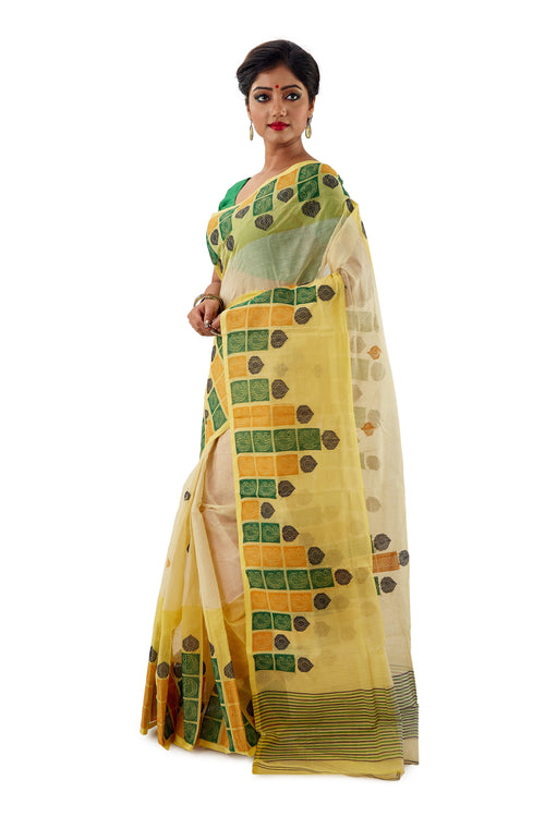 Lime Yellow Handloom Traditional Designer Saree - Saree