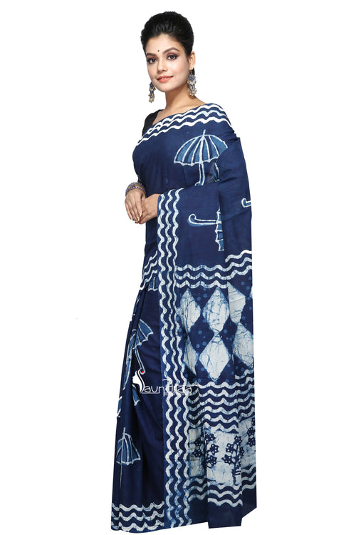 Blue Cotton Handloom Saree - Saree