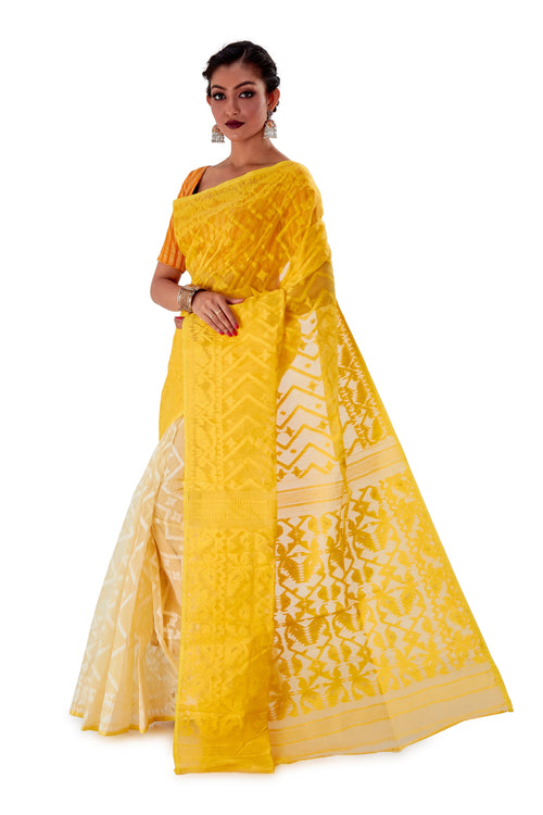 Yellow-Traditional-Dhakai-Jamdani-SNJMA4001-3
