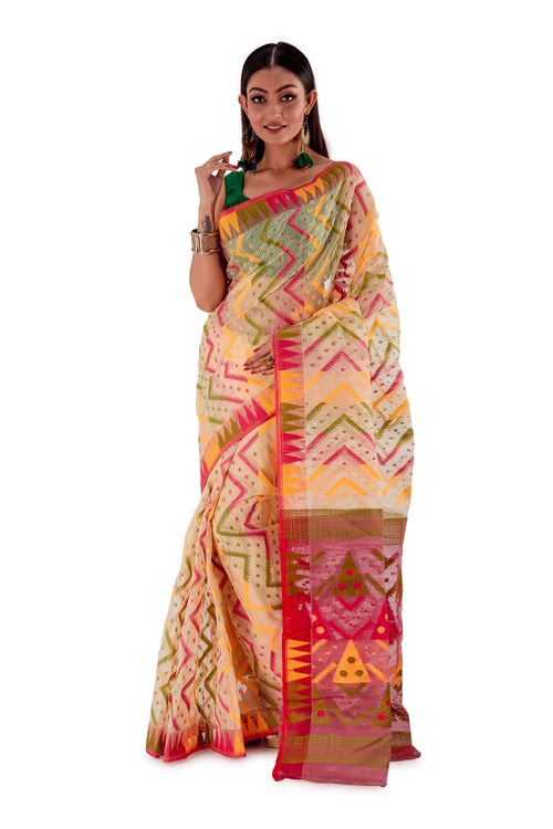 Multi-coloured-Traditional-Dhakai-Jamdani-SNJMA5001-2