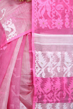 Dhakai Jamdani White & Pink - Saree