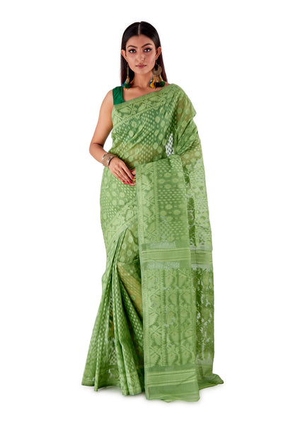 Mosh-Green-Traditional-Cotton-Dhakai-Jamdani-SNJMC1501-1