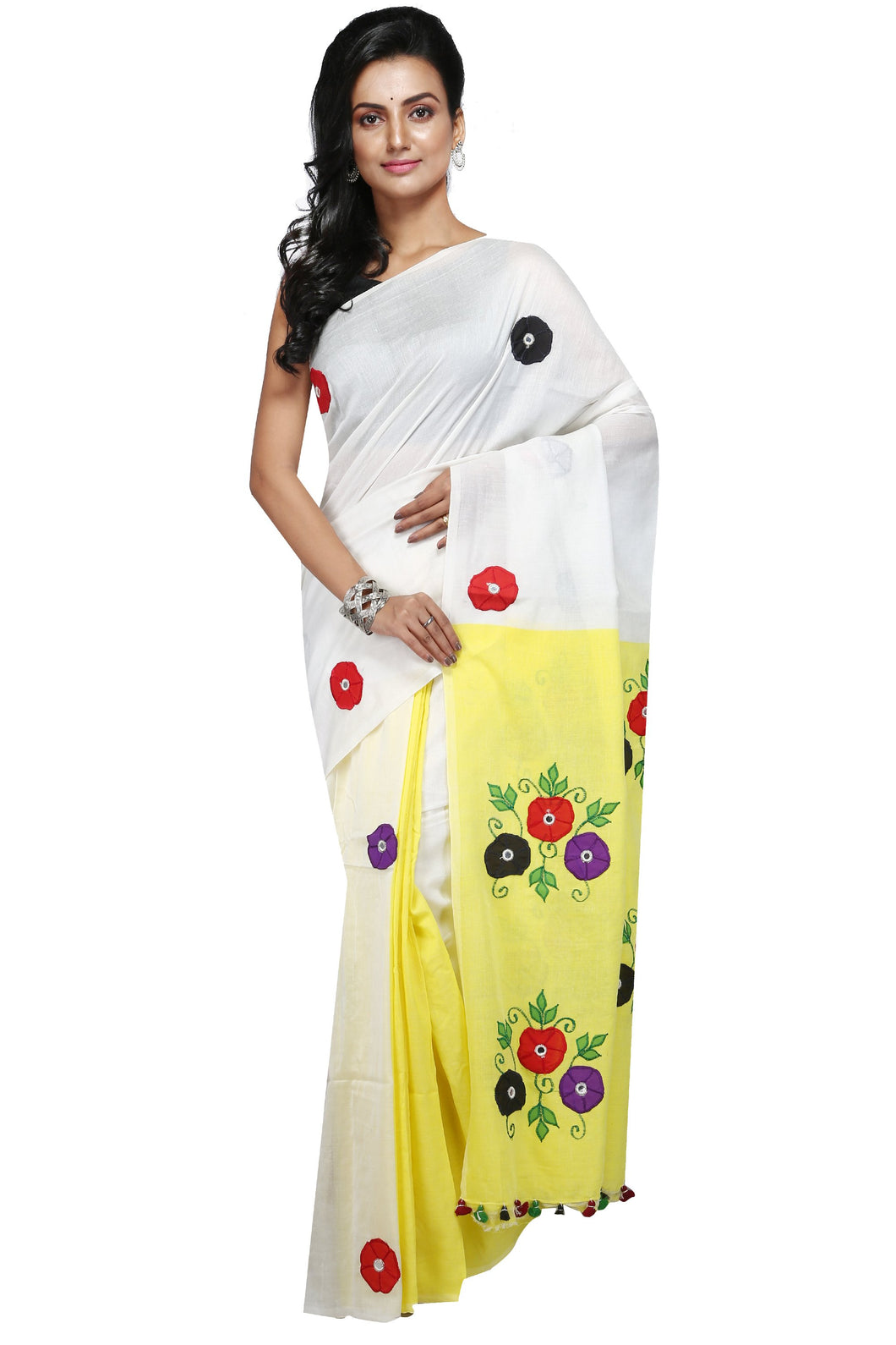 Handloom Cotton Applique Saree - Saree