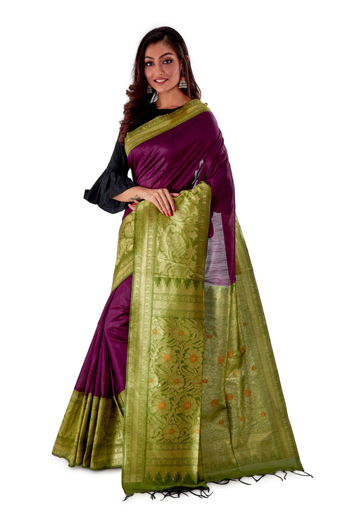 Violet-base-with-green-heavy-work-aanchal-resham-suti-SNCS1101-3