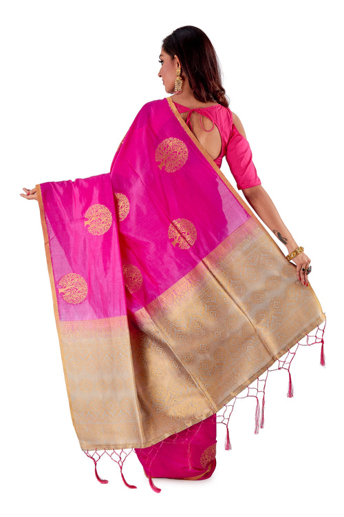 Pink-and-Silver-Resham-suti-silk-saree-SNCS1105-4