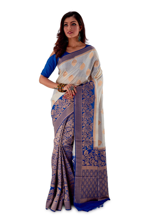 White-base-with-blue-aanchal-and-Golden-zari-all-body-zari-work-saree-SNCS1119-2