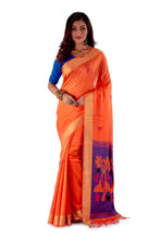 Orange-base-with-purple-anchal-resham-suti-saree-SNCS1124-1