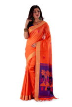 Orange-base-with-purple-anchal-resham-suti-saree-SNCS1124-2