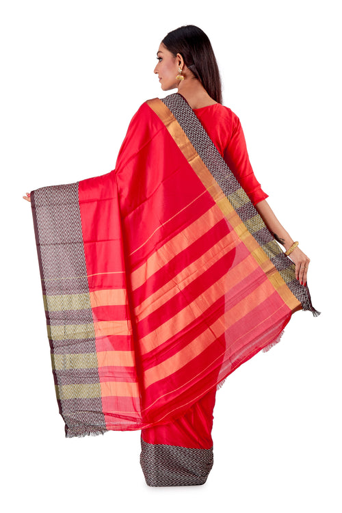 Red-&-black-block-printed-resham-suti-saree-SNCS1127-4
