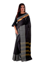 Black-block-printed-resham-suti-saree-SNCS1128-2