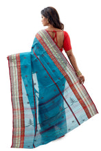 Bright Blue Dhaniakhali Traditional Tant Saree - Saree