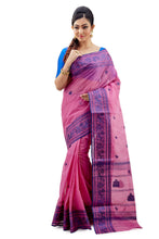 Pink & Blue Traditional Dhaniakhali Tant Saree - Saree