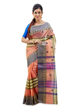 Multi-Coloured Traditional Dhaniakhali Tant Saree - Saree