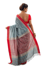 Grey Jharna Style Begumpuri Handloom Designer Saree - Saree