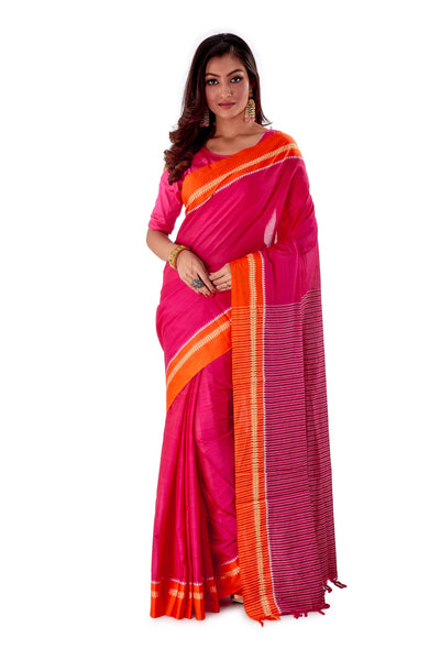 Pink-with-Orange-Border-Designer-Begumpuri-Saree-SNHB1701-1