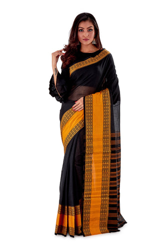 Black-with-Golden-Border-Designer-Begumpuri-Saree-SNHB1702-1
