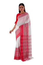 White-base-with-Thick-multicoloured-Border-Designer-Begumpuri-Saree-SNHB1703-2
