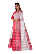 White-base-with-Thick-multicoloured-Border-Designer-Begumpuri-Saree-SNHB1703-3