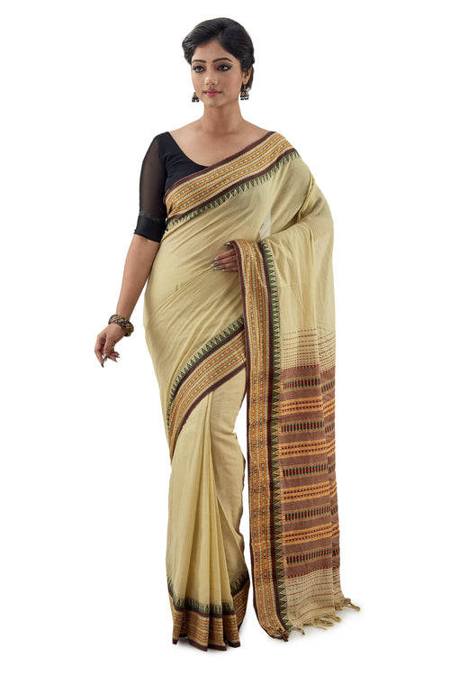 Olive Light Green Begumpuri Handloom Designer Saree - Saree