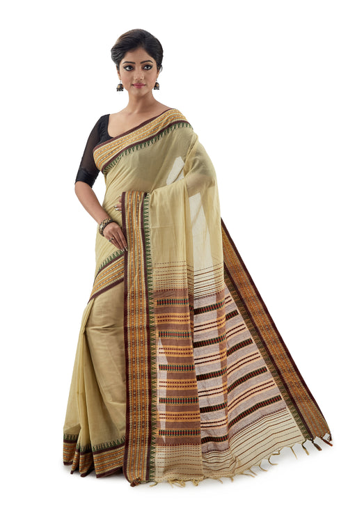 Olive Light Green Begumpuri Handloom Designer Saree - Saree