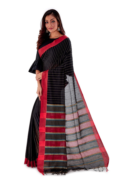 Black-Begumpuri-Cotton-Designer-Saree-SNHK1202-3