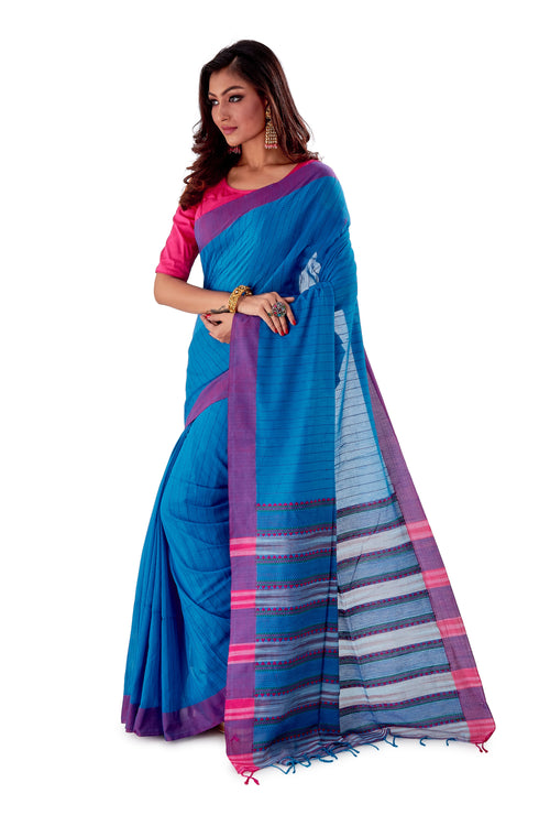 Blue-Begumpuri-Cotton-Designer-Saree-SNHK1203-3
