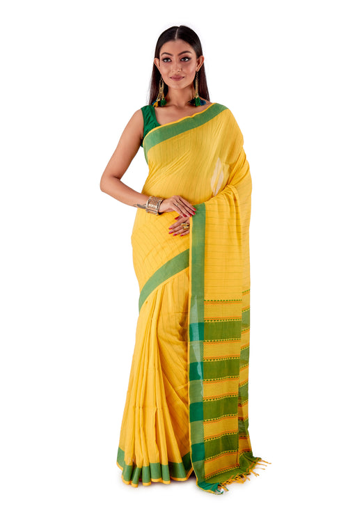 Yellow-Begumpuri-Cotton-Designer-Saree-SNHK1204-1