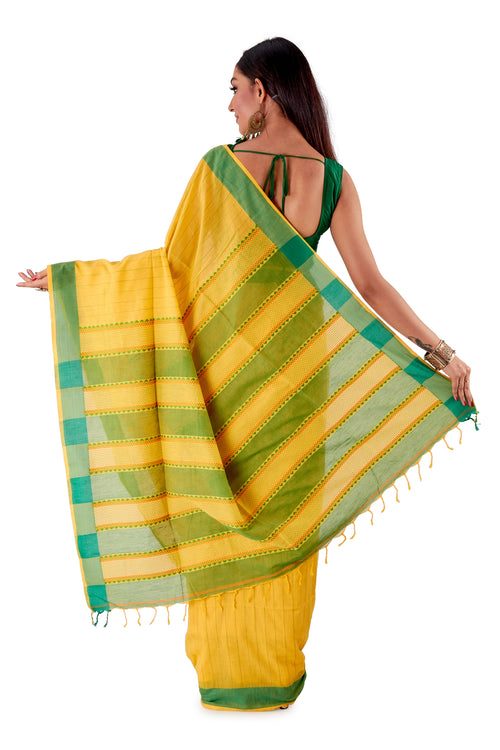 Yellow-Begumpuri-Cotton-Designer-Saree-SNHK1204-4