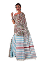 White-base-Madhubani-Cotton-Designer-Saree-SNHK1301-3