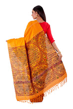 Peachy-Orange-Madhubani-Cotton-Designer-Saree-SNHK1402-4