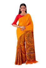 Peachy-Orange-Madhubani-Cotton-Designer-Saree-SNHK1402-1