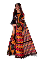 Multi-coloured-Batik-Cotton-Designer-Saree-SNHK1501-3