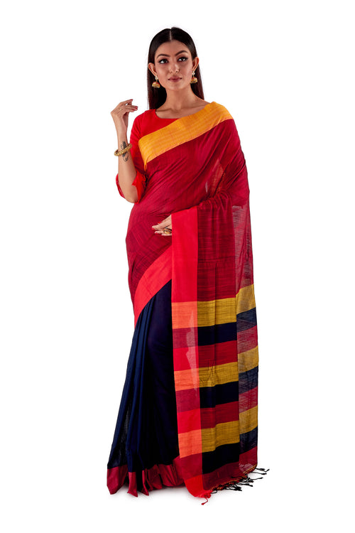 Multi-coloured-Khadi-Cotton-Designer-Saree-SNHK1601-2