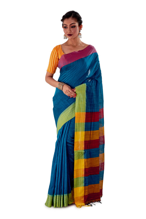 Multi-coloured-Khadi-Cotton-Designer-Saree-SNHK1602-2
