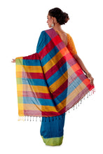 Multi-coloured-Khadi-Cotton-Designer-Saree-SNHK1602-4