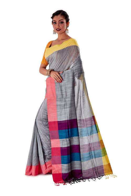 Multi-coloured-Khadi-Cotton-Designer-Saree-SNHK1603-3