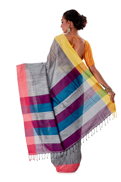 Multi-coloured-Khadi-Cotton-Designer-Saree-SNHK1603-4