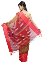 Golden - Red Droplet Designer Handloom Saree - Saree
