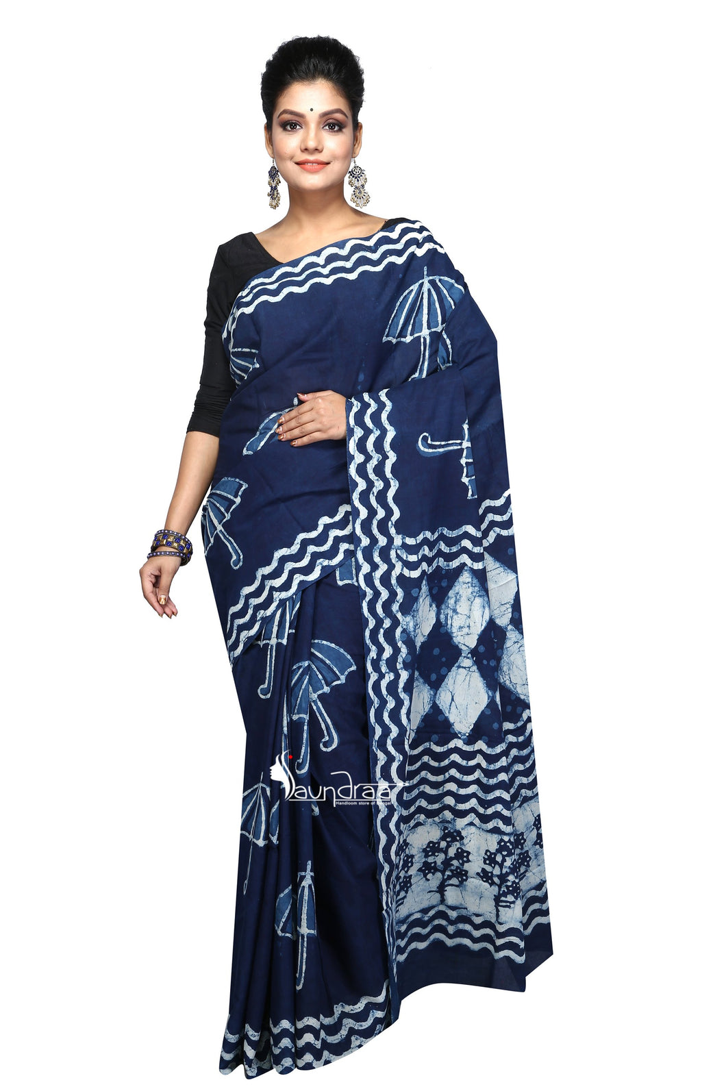 Blue Cotton Handloom Saree - Saree