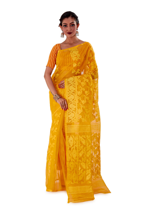 Yellow-Traditional-Dhakai-Jamdani-SNJMA3003-2