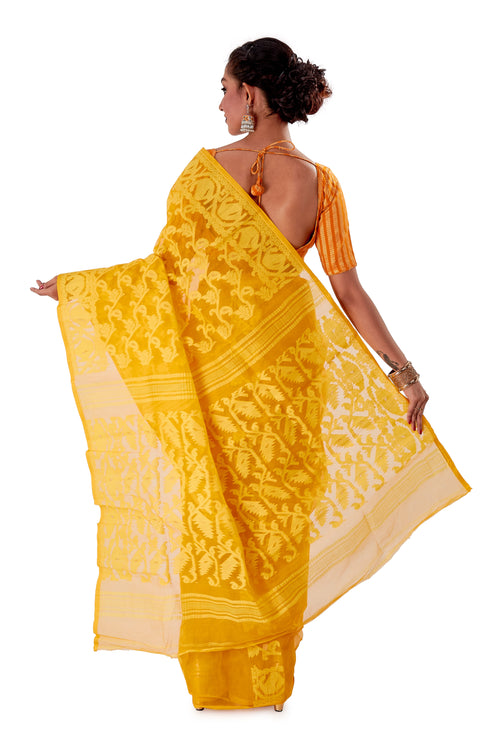 Yellow-Traditional-Dhakai-Jamdani-SNJMA3003-4