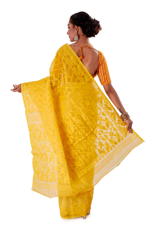 Yellow-Traditional-Dhakai-Jamdani-SNJMA4001-4