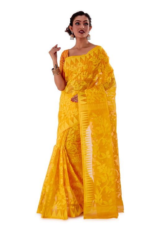 Yellow-Traditional-Dhakai-Jamdani-SNJMA4002-2
