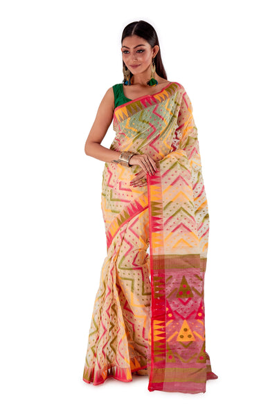 Multi-coloured-Traditional-Dhakai-Jamdani-SNJMA5001-1