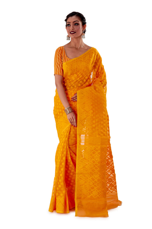 Yellow-Traditional-Dhakai-Jamdani-SNJMB3001-2