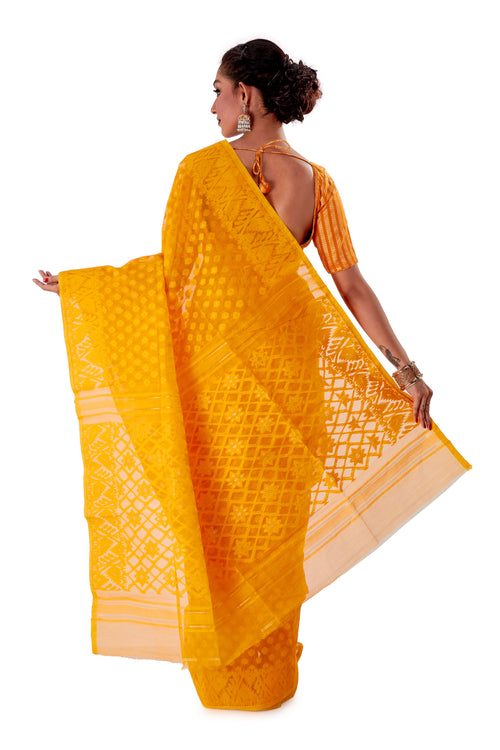 Yellow-Traditional-Dhakai-Jamdani-SNJMB3001-4