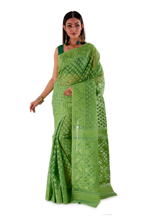 Moss-Green-Traditional-Dhakai-Saree-SNJMB4005-2